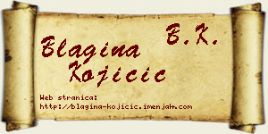 Blagina Kojičić vizit kartica